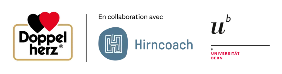 Logos de marques : Doppelherz, Himcoach, et un autre logo associé à l'Institut allemand de recherche. Ces éléments illustrent des partenariats ou des produits liés à la santé et au bien-être.